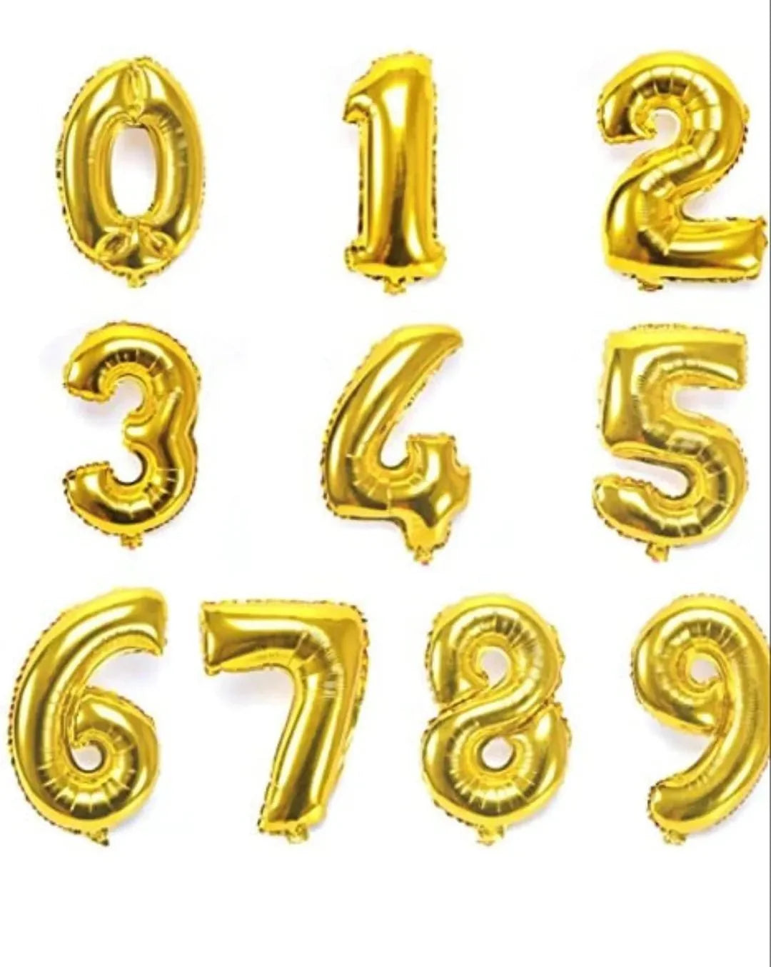 Gold Number Balloon
